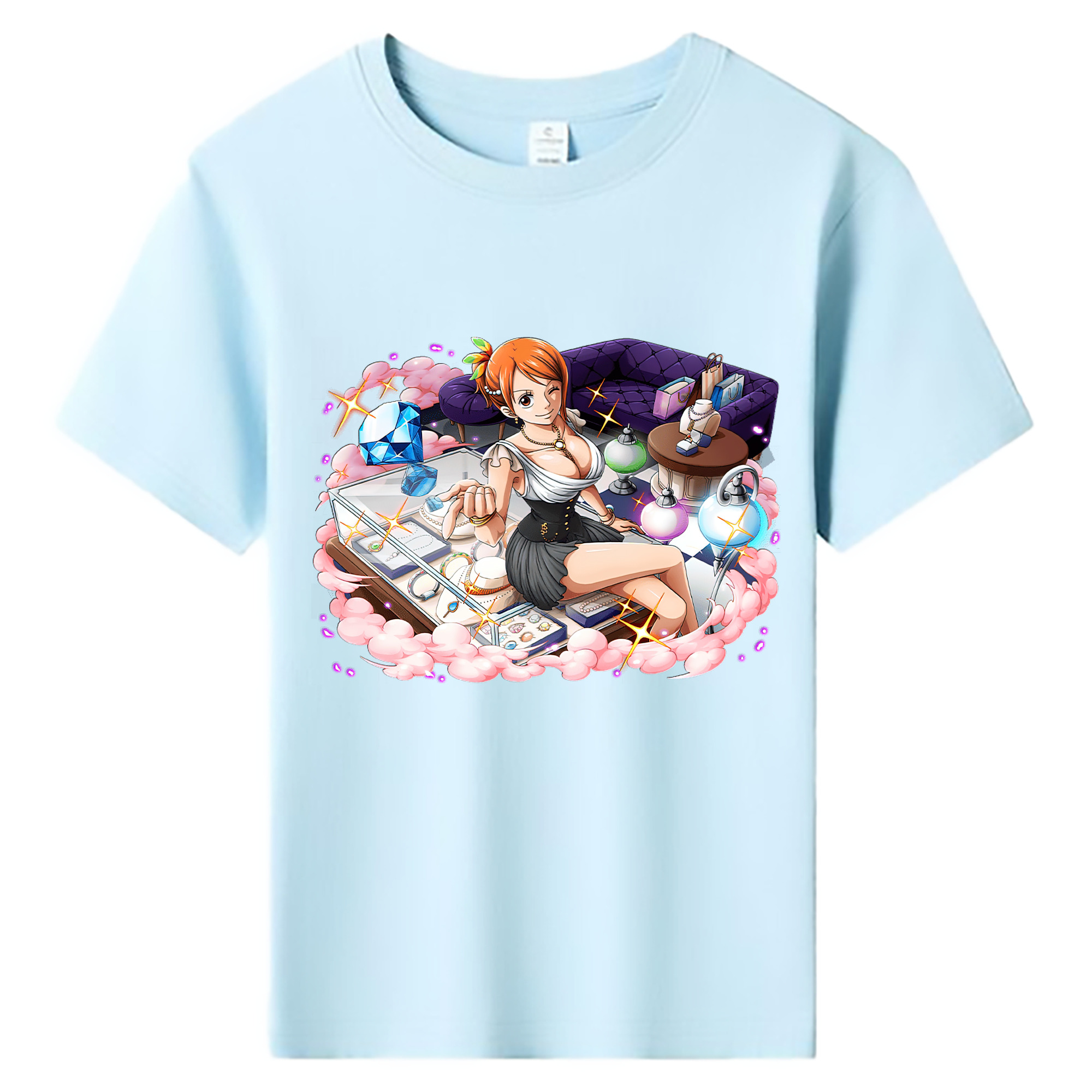 （画像用） ワンピース ナミ ONE PIECE Nami 綿100％キッズTシャツ（フロントプリント）